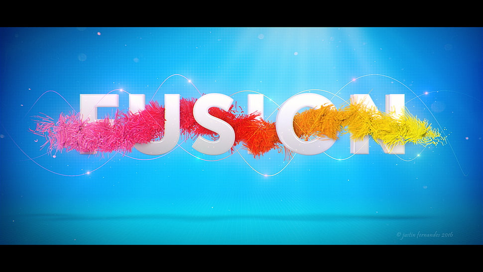 Fusion logo, abstract, text, typography, graphic design HD wallpaper