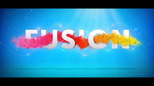 Fusion logo, abstract, text, typography, graphic design HD wallpaper