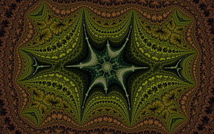 green and brown floral print area rug HD wallpaper