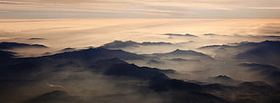 aerial view of mountains during daytime HD wallpaper