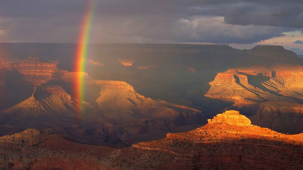 Grand Canyon, landscape, canyon, rainbows, Grand Canyon HD wallpaper