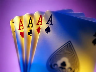 five Aces playing cards, aces, cards, spades, heart HD wallpaper