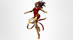 brown-haired female character, Dark  Phoenix, Jean Grey, Marvel Comics, illustration