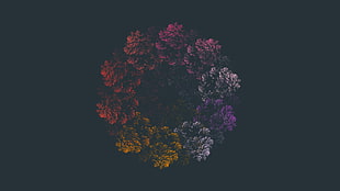 assorted-color floral wreath, mathematics, geometry, simple,  grey