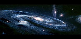 illustration of galaxy, JoeyJazz, spacescapes, galaxy, space HD wallpaper