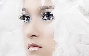 woman's white hair HD wallpaper