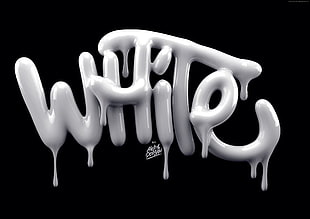 white substance forming white text on black background HD wallpaper