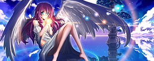 Female anime character with wings HD wallpaper