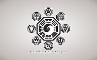 Yin and Yang illustration, Dharma Initiative, Lost HD wallpaper