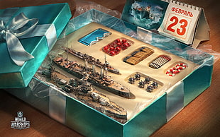 battleship figure box, World of Warships , video games, toys