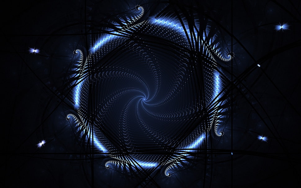 blue and black abstract illustration HD wallpaper