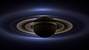 brown planet with ring illustration, Saturn, PIA17172, space, planet