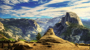 landscape photo of mountain and rocks, landscape, Yosemite National Park HD wallpaper