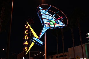 Vegas bar neon sign, Las Vegas, neon, signs, night