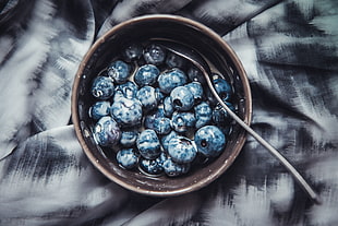 bowl of blueberries, Blueberry, Berries, Breakfast