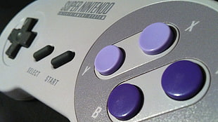 gray Super Nintendo Entertainment System controller, controllers, Nintendo, SNES, retro games HD wallpaper