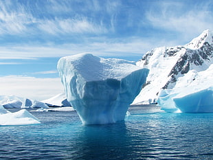 icebergs, iceberg, nature, sea HD wallpaper