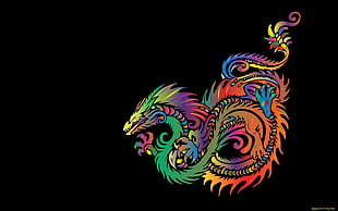 assorted-color dragon decor