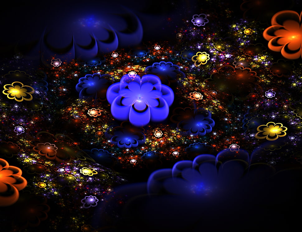 Flowers,  Background,  Dark,  Patterns HD wallpaper