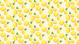 lemon print wallpaper, pattern, lemons, fruit, minimalism