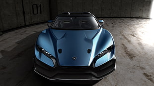 blue supercar, Italdesign Zerouno Duerta, Geneva Motor Show 2018, 4k