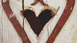 brown wooden heart decor
