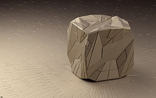 beige cube illustration HD wallpaper