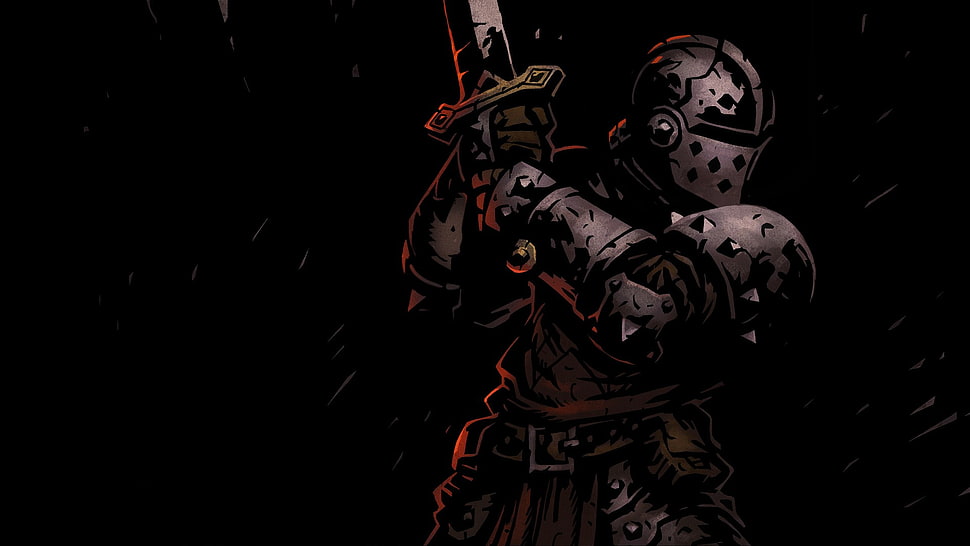 gladiator soldier illustration, Darkest Dungeon, video games, dark, knight HD wallpaper