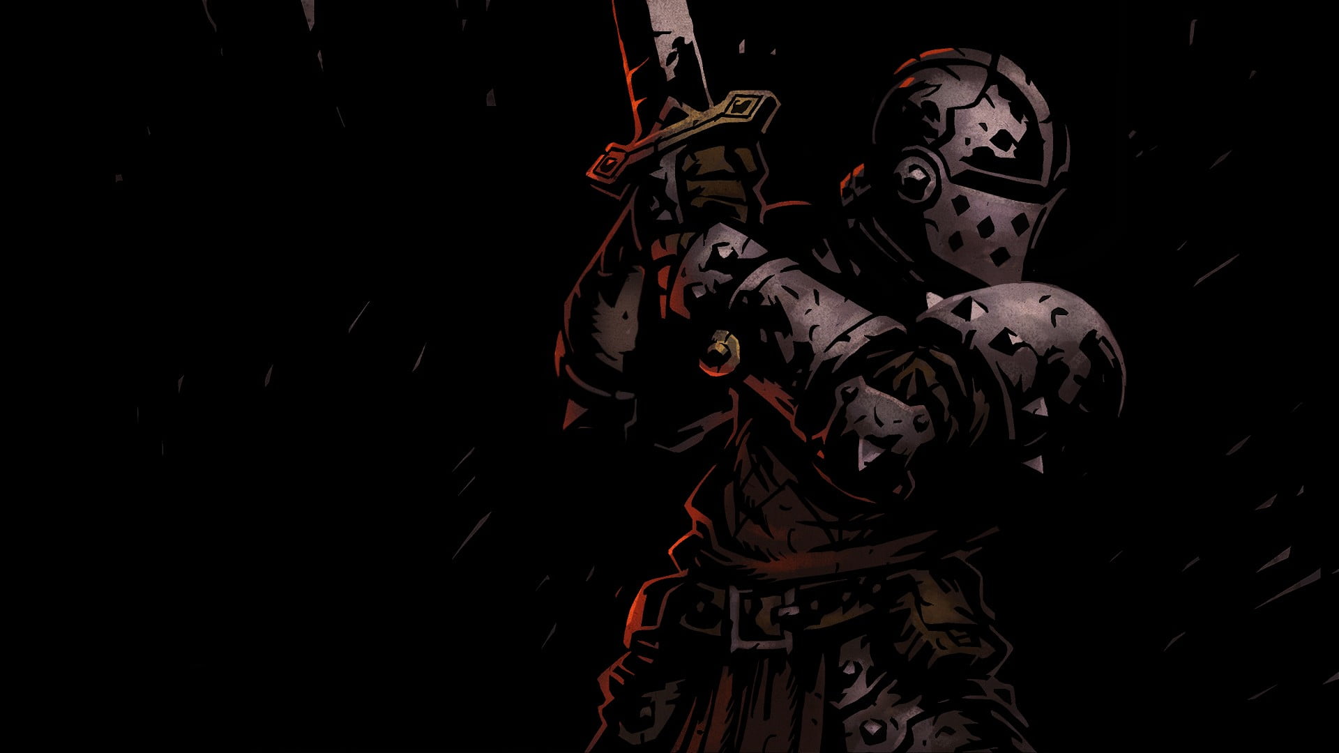 gladiator soldier illustration, Darkest Dungeon, video games, dark, knight