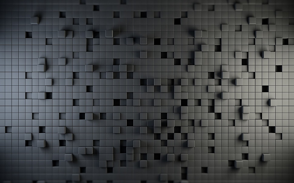 white and black cube surface HD wallpaper