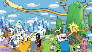 Adventure Time poster, Adventure Time, cartoon, Marceline the vampire queen, Jake the Dog HD wallpaper