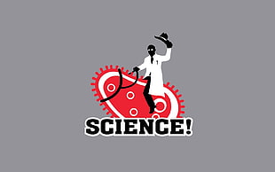 Science logo digital wallpaper, science, drawing, humor