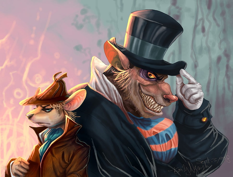 two mouse cartoon characters illustration, Disney, Anthro HD wallpaper
