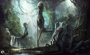 alien in forest
