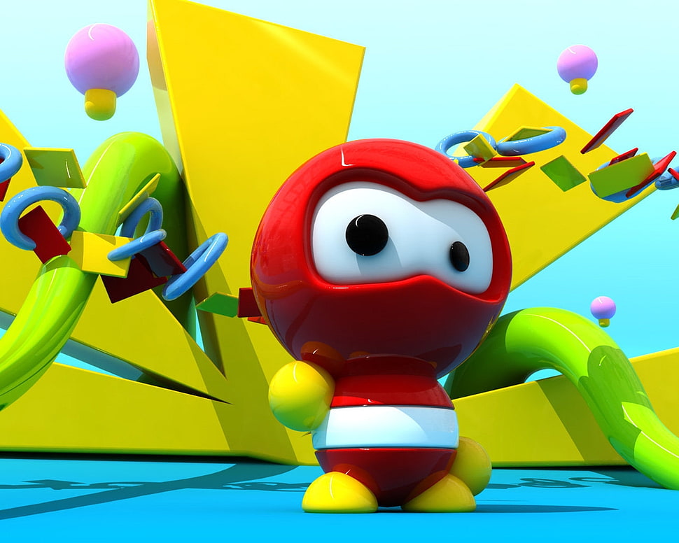 red and yellow anime poster HD wallpaper