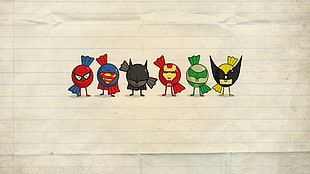 Superheroes drawing HD wallpaper