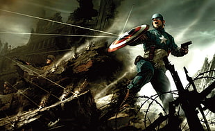 Marvel Captain America illustration, Captain America HD wallpaper