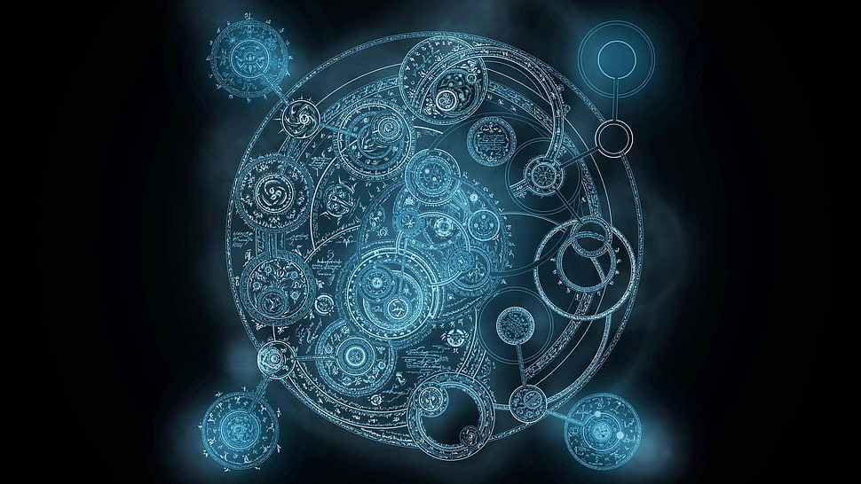 round blue digital wallpaper, abstract HD wallpaper
