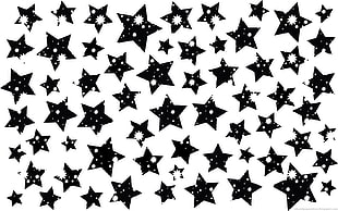 black and white star print decor, stars, monochrome, artwork