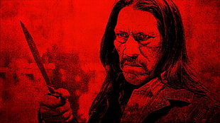 man holding knife illustration, movies, Machete (movie), Danny Trejo, men HD wallpaper