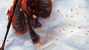 brown haired male anime character, anime, RWBY, Ruby Rose (character) HD wallpaper