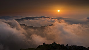 aerial view of sunset