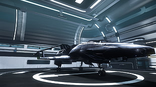black aircraft, Star Citizen, digital art, video games, spaceship