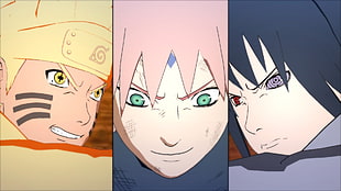 Uzumaki Naruto, Haruno Sakura, and Uchiha Sasuke digital wallpaper, Naruto Shippuuden, Haruno Sakura, Uzumaki Naruto, Uchiha Sasuke HD wallpaper