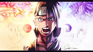 Naruto Shippuuden, Uzumaki Naruto, Uchiha Sasuke, Kurama HD wallpaper