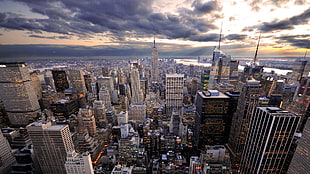 birds eye view of city during daytime HD wallpaper