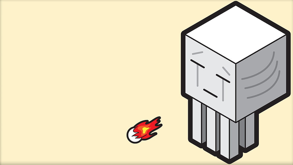 gray cube illustration HD wallpaper