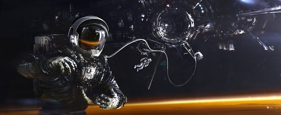 astronaut artwork, science fiction, artwork, astronaut, space HD wallpaper