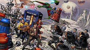 animated movie digital wallpaper, Star Trek, Doctor Who, crossover