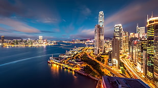 cityscape digital wallpaper, Hong Kong, building